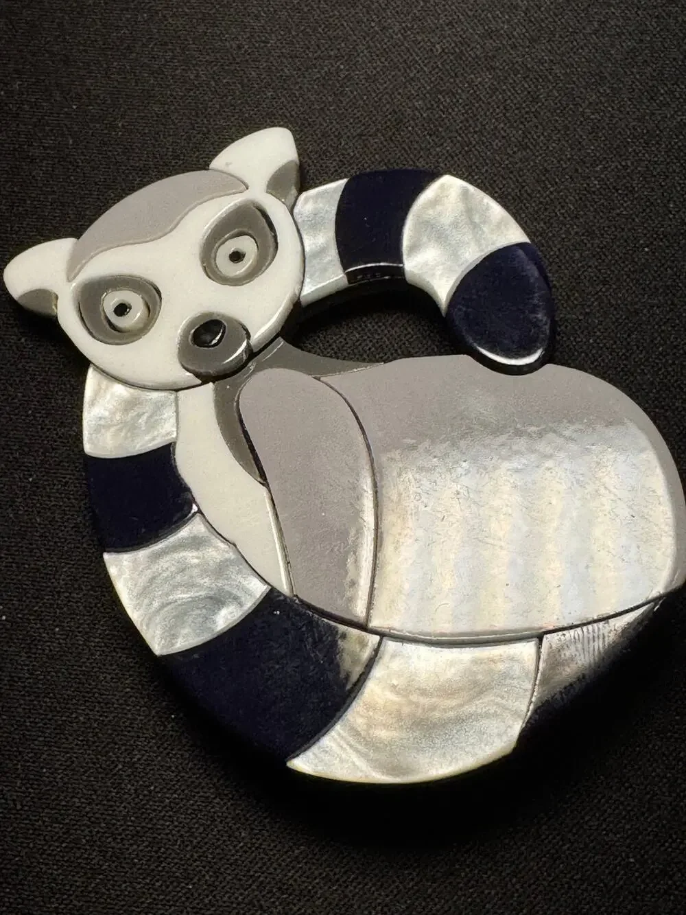 Large 3D Printed Ring Tailed Lemur Brooch